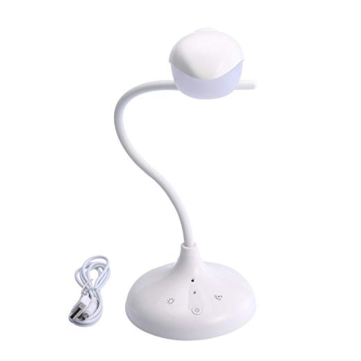 niceEshop(TM) Bird Reading Table Lamp with Wireless Bluetooth Speaker, LED Night Light for Baby Bedroom Cool White