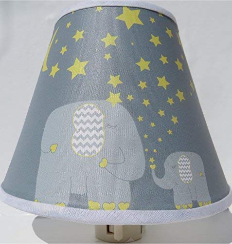 Elephant Night Lights with Yellow Stars and Moon / Elephant Nursery Wall Decor