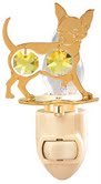 Chihuahua Night Light..... With Yellow Swarovski Austrian Crystals