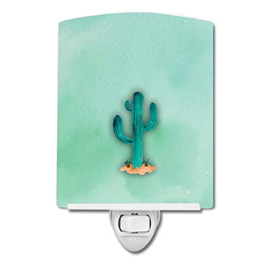 Caroline's Treasures Watercolor Ceramic Night Light, Western Cactus, Multicolor, 6