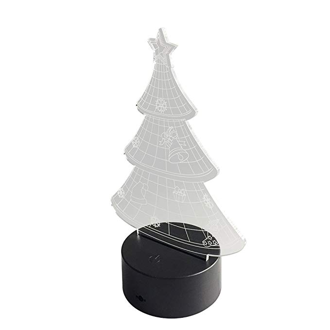 Feccoe Christmas Decoration Acrylic Colorful Optical Illusion 3D Christmas Tree Light Decoration Christmas Gift