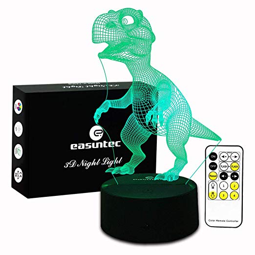 Night Light Dinosaur 7 Colors Change with Remote Control Good Night Light for Nursery or Kids Bedroom by Easuntec (Dinosaur)