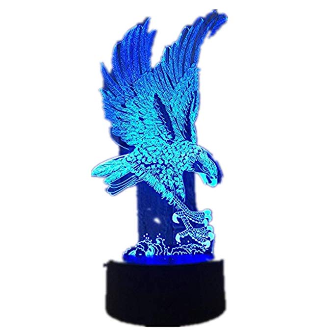 Eagle 7 Color Lamp 3d Visual Led Night Lights For Kids Touch Usb Table Lampara Lampe Baby Sleeping Nightlight