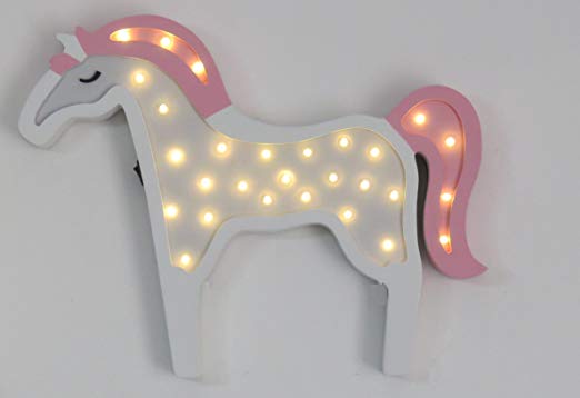 Wooden LED Night Lights Decorative Table Lamps for Nursery Decor,Kid's Room,Home Decor &Gifts (Unicorn)