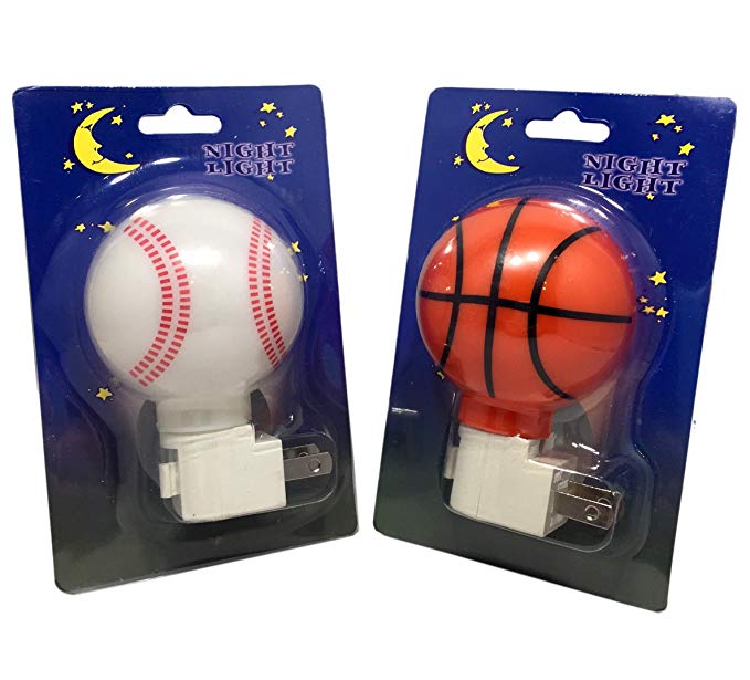 Lunamax Baseball and Basketball Night Light Combo Pack