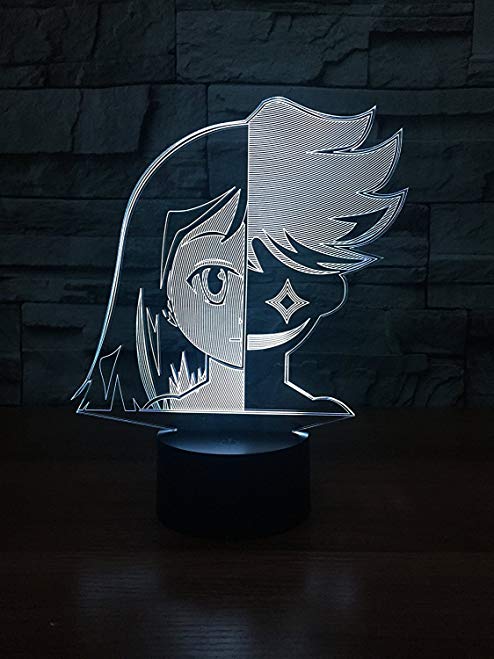 Premium Cosplay Anime Night Light- 3D Acrylic Plate- 7 Color Options- Great Gift Night Light for Kids, for Friends, or for Yourself