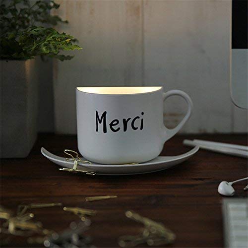 Robertgle Creative Novelty Coffee Cup DIY LED Night Light Table Lamp Home Decor Romantic USB Charge Battery Power for Children Kids Gift