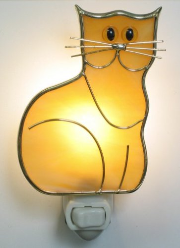 Stained Glass Kitten Cat Night Light