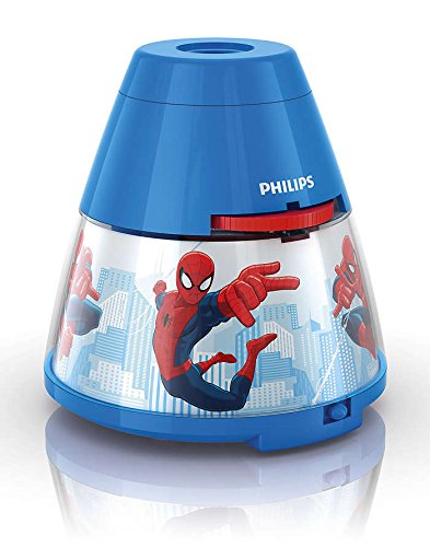 Philips Marvel Spiderman LED Projector Indoor Children's Bedroom Light - Blue, 3 x AA Required (Not Included)