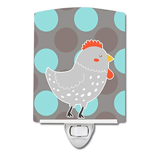 Caroline's Treasures Chicken Ceramic Night Light, Grey, 6x4