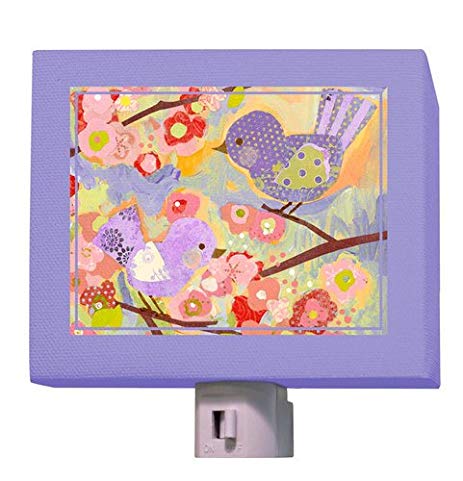 Oopsy Daisy Cherry Blossom Birdies Night Light, Lavender and Coral, 5