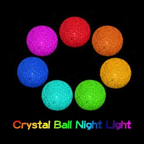 Whitelotous 7 Color Changing Crystal Ball LED Night Light Decoration Lamp