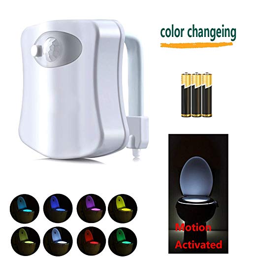 Toilet lights, Motion Activated Guashi Toilet Nightlight (8 Color)