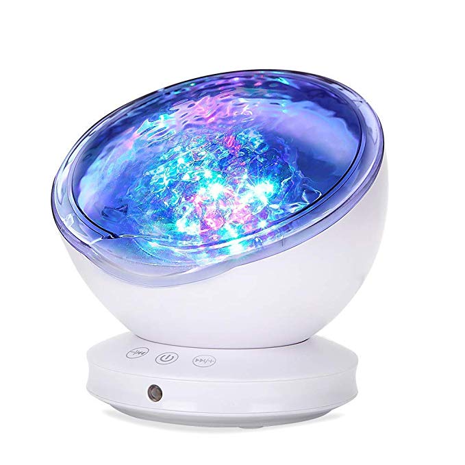 Elecstars Ocean Wave Projector, Multicolor Ocean Wave Projection LED Lamp, Night Light Projector, Music Player, Room Decor for Baby Kids and Adults, Nursery Living Room and Bedroom