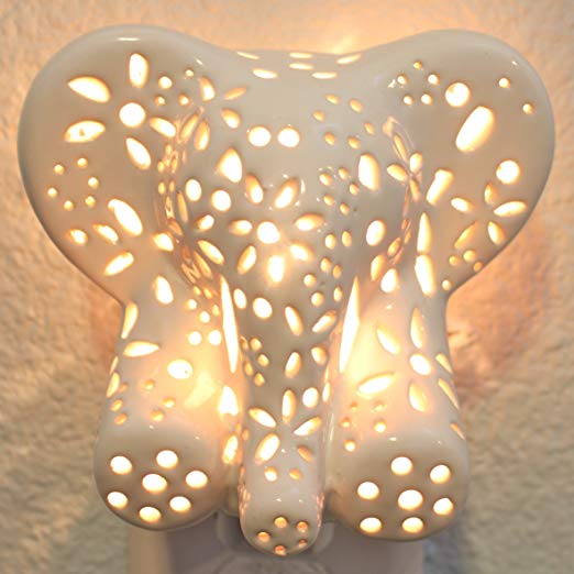 Child's Nursery Lamp/Night Light - Cotton Elephant (available in multiple animals and colors)