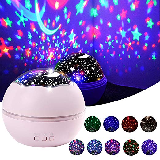 Star Projector Light, Night Lamp Romantic Rotating Sea Animals Star Moon Cover Projector Night Lighting for Children Adults Bedroom, Birthday,Baby Nursery Light, Living Room Gift