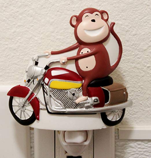 Happy Monkey Riding Bike Nightlight Lamp Candle Kids Rooms Home Decor Birthday Housewarming Congratulatory Blessing Souvenir Gift US Seller