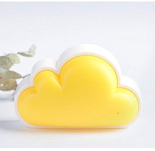 LoveNite Cloud Light Sensor Night Light for Baby Nursery Child,Intelligent LED Wall Lamp Plug in for Bedside Bedroom Hallway (White Yellow)