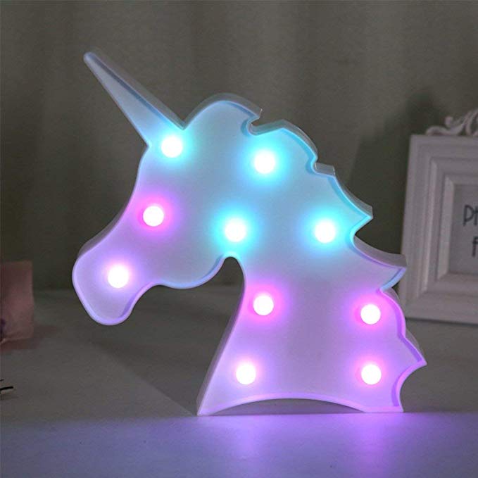 QC Life Colorful Unicorn LED Light Night Lights Lamp Wall Decoration Decorative Sign for Party/Wedding/Kid Birthday Party/Holiday Celebrations