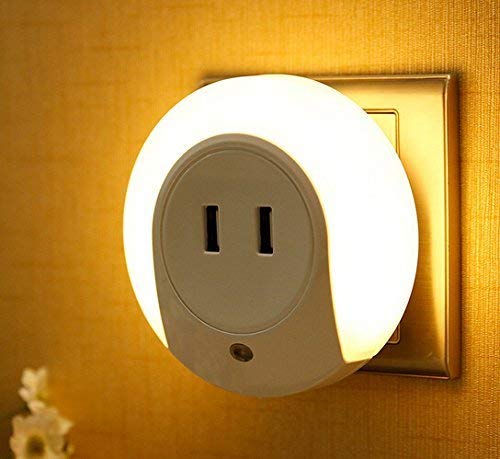 LONRIC LED Night Light Wall Plate Charger with Dusk to Dawn Sensor Dual USB Charging Port for Smartphones and Ipads