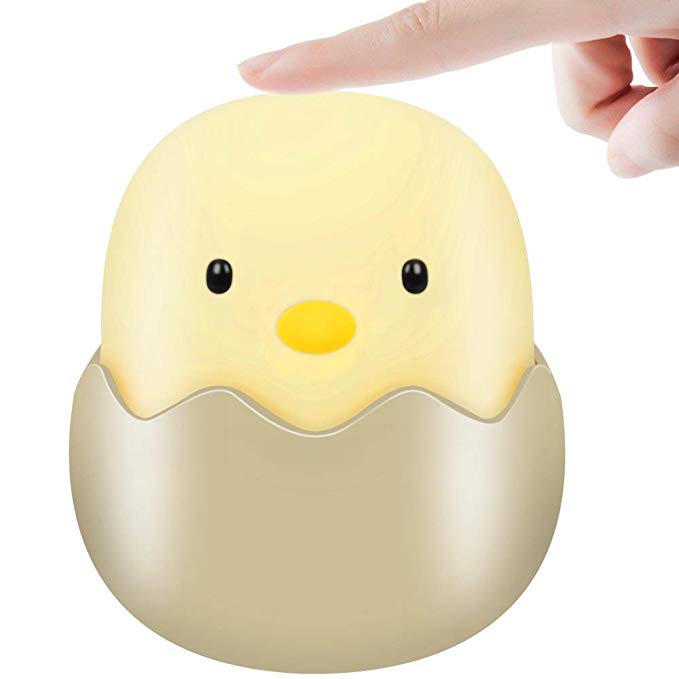 HIS RAY Night Lights for Kids, Rechargeable Baby Sleep Light with Safe ABS+Silicone Eye Caring LED Light Chick Appearance Touch Control Adjustable Brightness for Baby/New Mother/Bedroom