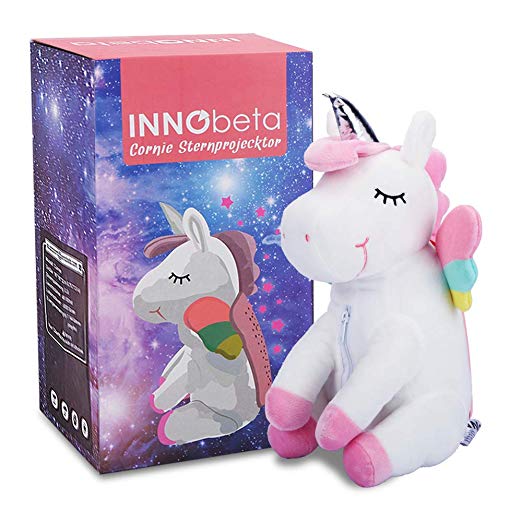 Unicorn Star Projector Night Light for Kids, Unicorn Stuffed Animal Plush Toy Gifts for Girls - InnoBeta Cornie The Unicorn