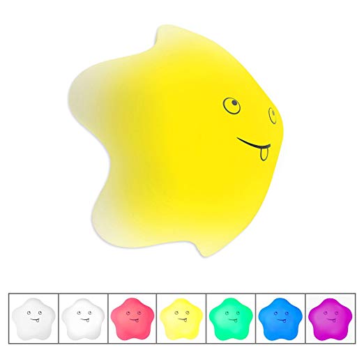 Kllarmant Night Light for Kids, USB Rechargeable Soft Silicone Nursery Lamp, Touch Control, 7 Colors Single/Changing Mode for Kids, Baby, Children, Girls