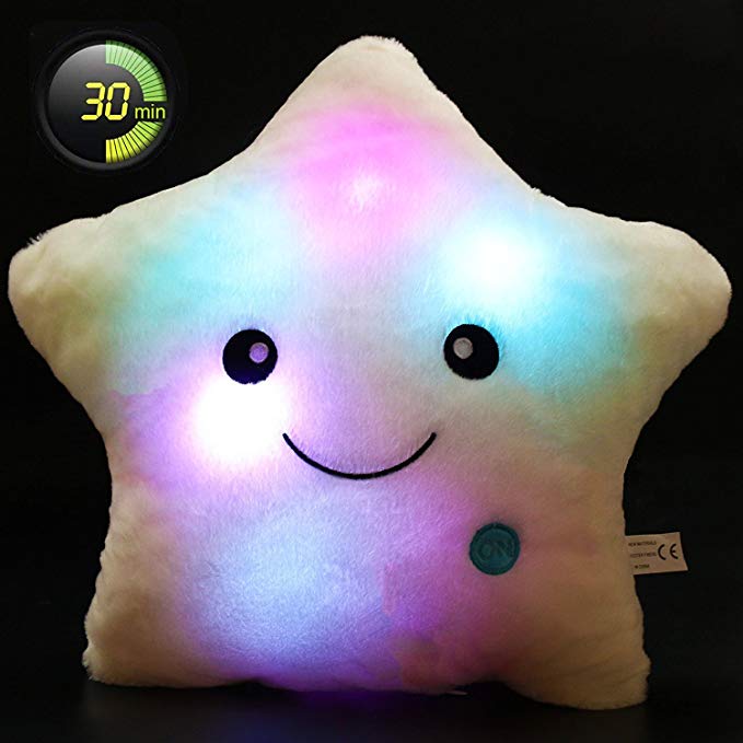 Creative Star Pillow Glowing LED Night Light Star Shape Plush Pillow Stuffed Toys