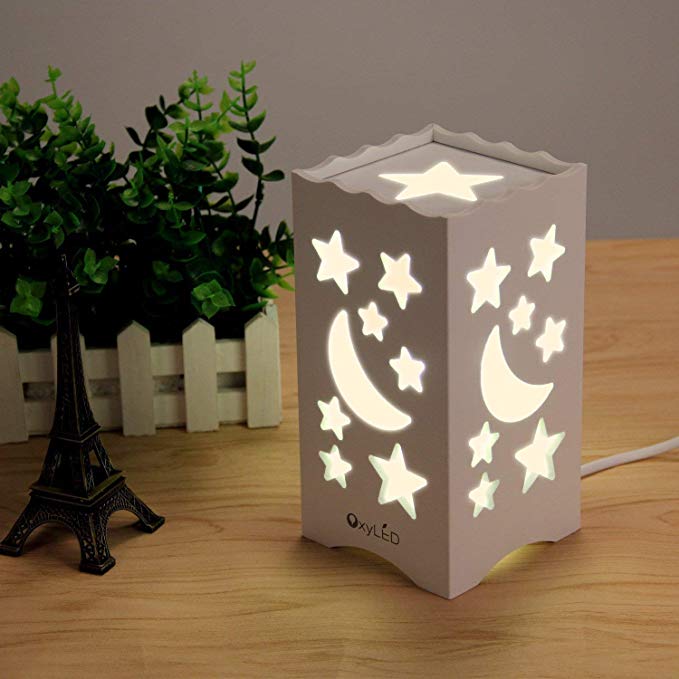 Oxyled Bright Night Stand Lights, Girl¡¯s Room Night Light, Cute Nursery Lamp, Moon Star Kids Room Decor Lights, Baby Beside Lamp, 5 W, Warm White