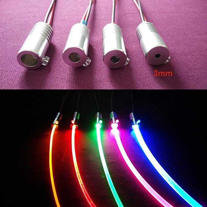 1.5W DC 12V car home light side glow fiber optic light source illuminator 3MM White