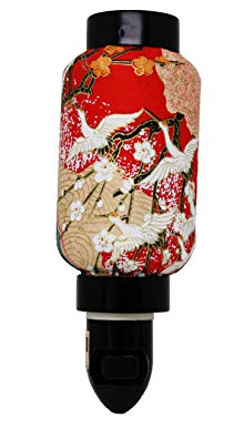 Red Crane Sakura Oriental Japanese Washi Night Light Lamp Candle Home Decor Birthday Housewarming Congratulatory Blessing Gift US Seller