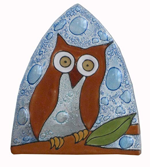 Whimsical Recycled Glass Night Light - Handmade and Fair Trade (Owl)